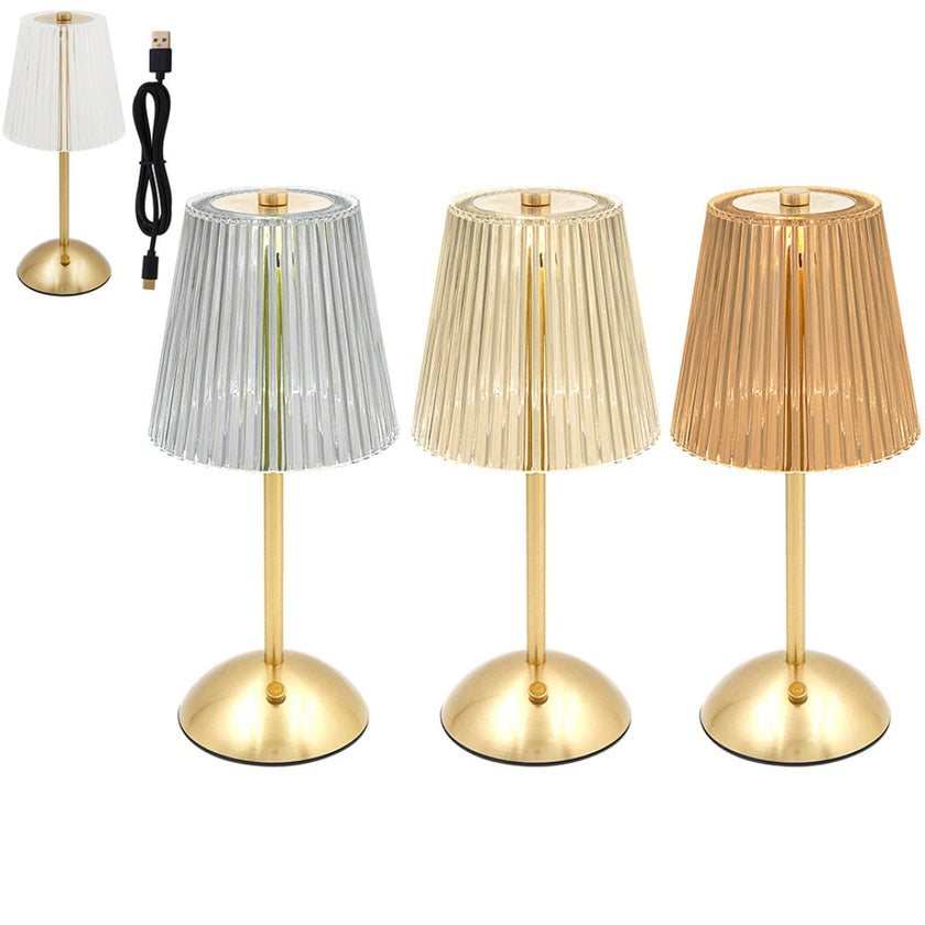 L&P Rechargeable Touch LED Lamp 29.5cm - Gold x 1pc Assortment