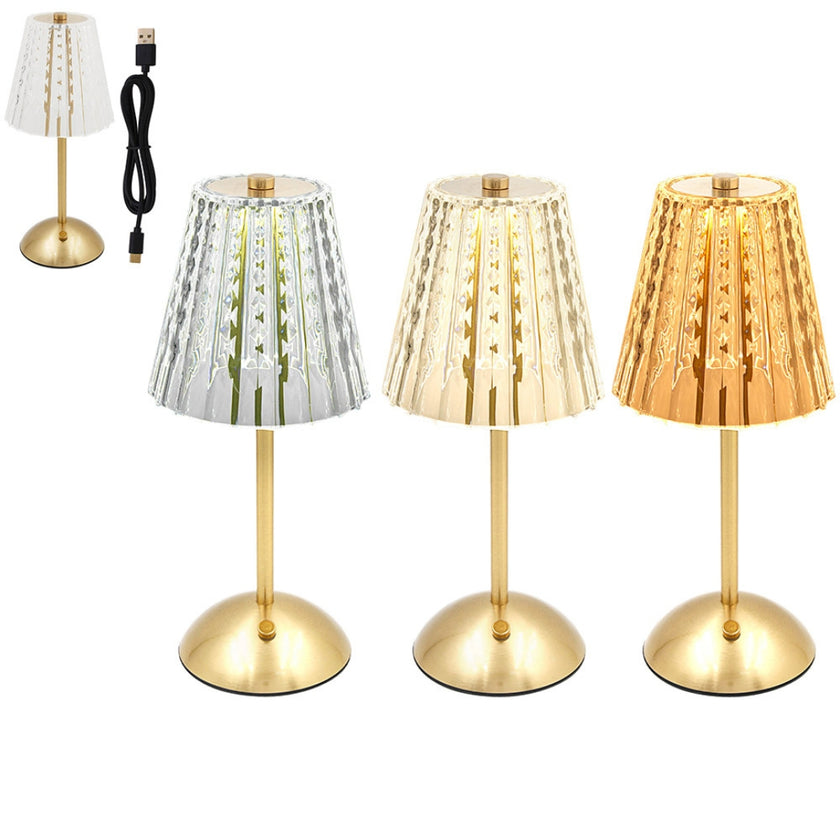 L&P Rechargeable Touch LED Lamp 29.5cm - Gold x 1pc Assortment