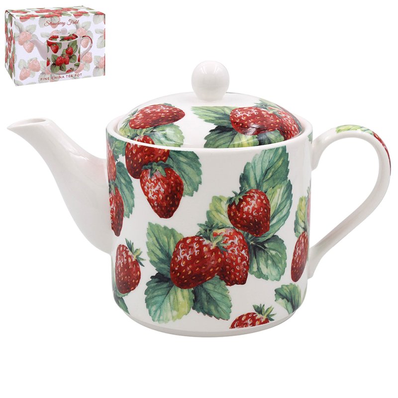 L&P Fine China Tea Pot - Strawberry Field