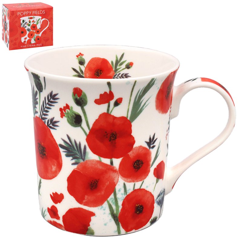 L&P Fine China Mug - Poppy Fields