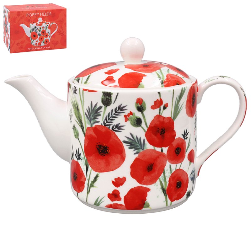 L&P Fine China Tea Pot - Poppy Fields