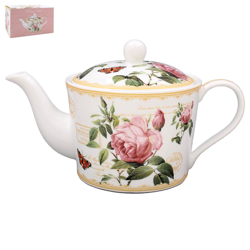 L&P Fine China Tea Pot - Redoute Rose