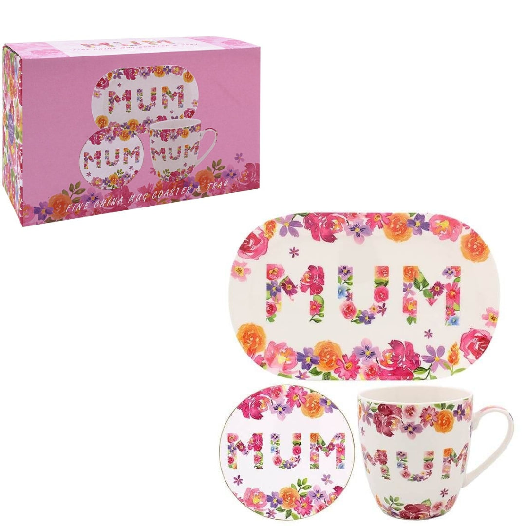 L&P Fine China Mug With Coaster & Tray - Mum