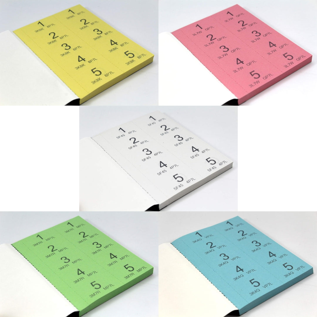 Silvine - Raffle & Cloakroom Tickets 1-500 x 1pc Assortment
