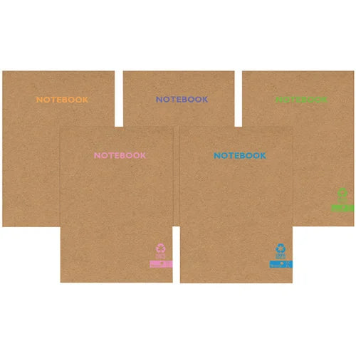 A5 Silvine Premium Recycled Kraft Notebook 80 Pages x 1pc Assortment