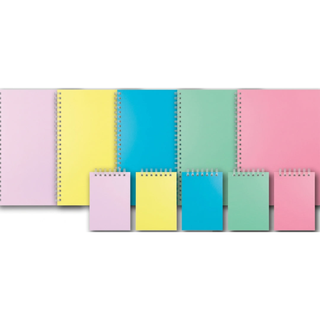 A7 Silvine - Top-Spiral Lined Notebook 160pgs - Pastel x 1pc Assortment