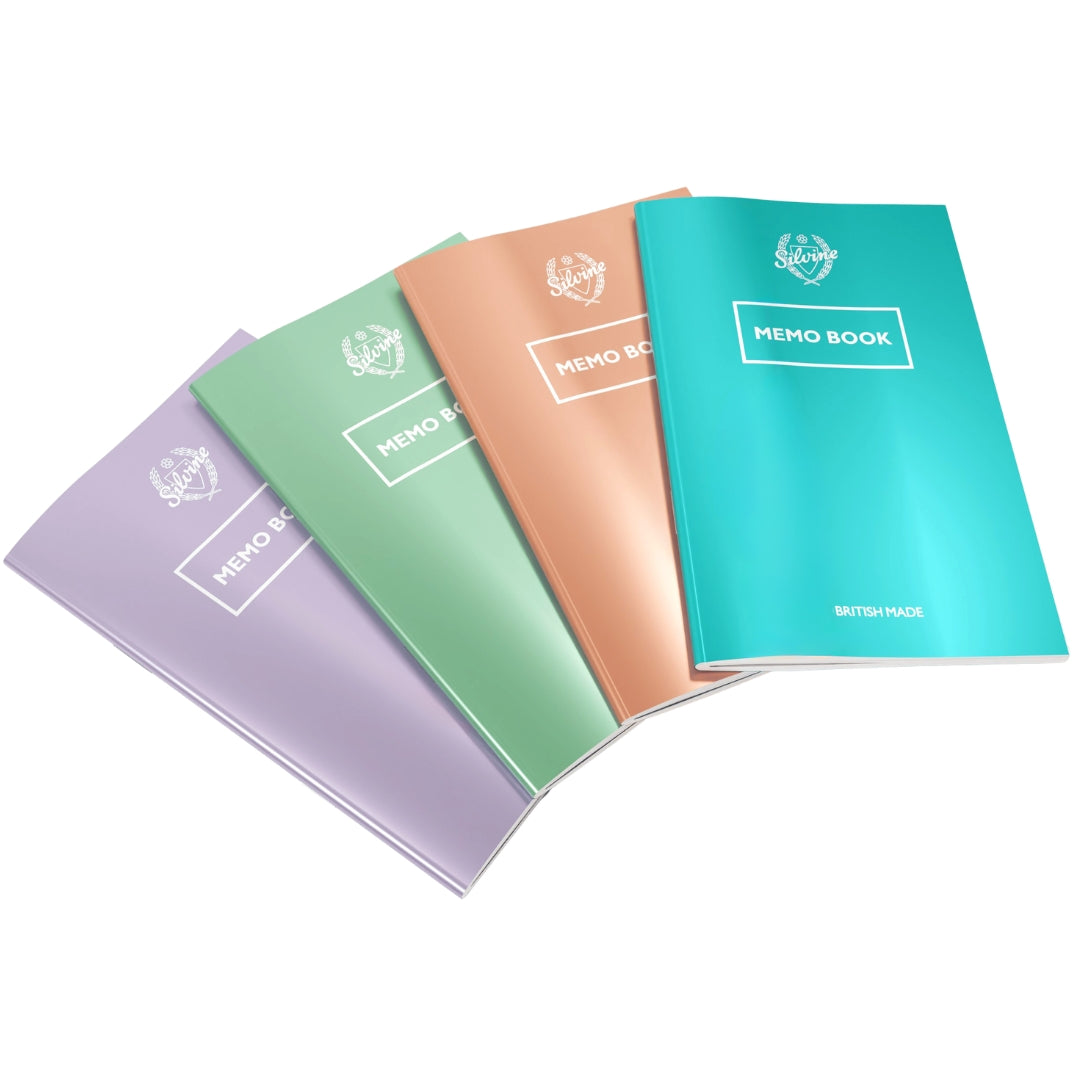 Silvine - Lined Memo Book 72pgs - Metallic x 1pc Assortment