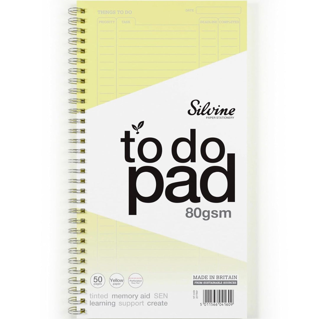 Silvine - To Do Pad 50pgs - Yellow