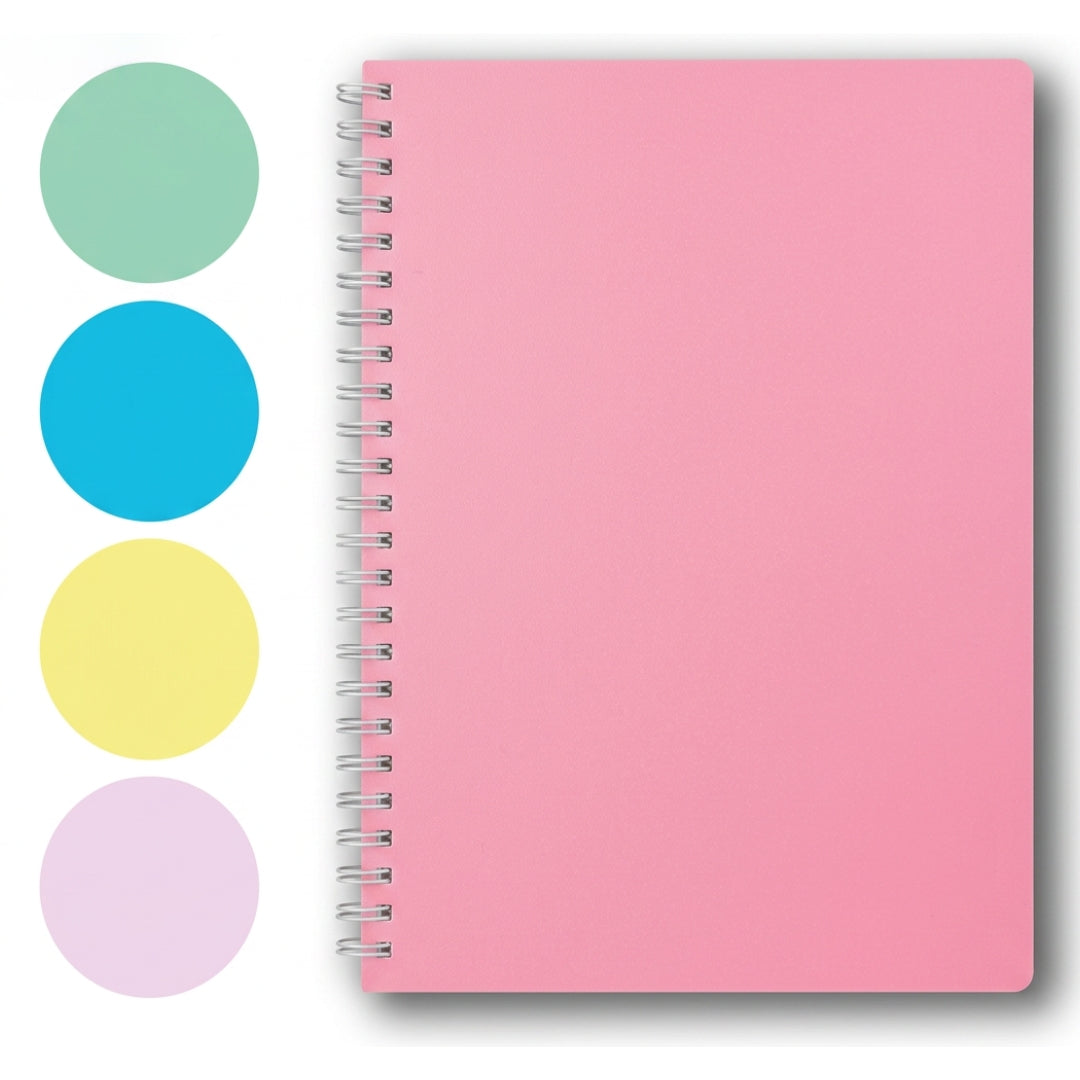 A5 Silvine - Side-Spiral Lined Notebook 280pgs - Pastel - Yellow