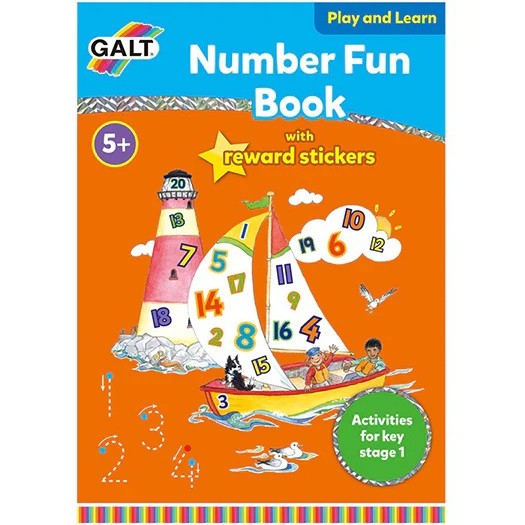 Galt Number Fun Book With Reward Stickers Activities, 5years +