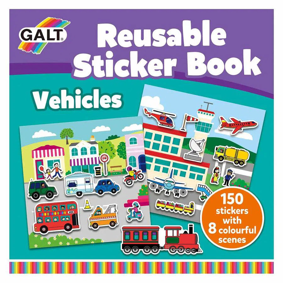 Galt Reusable Sticker Book - Vehicles