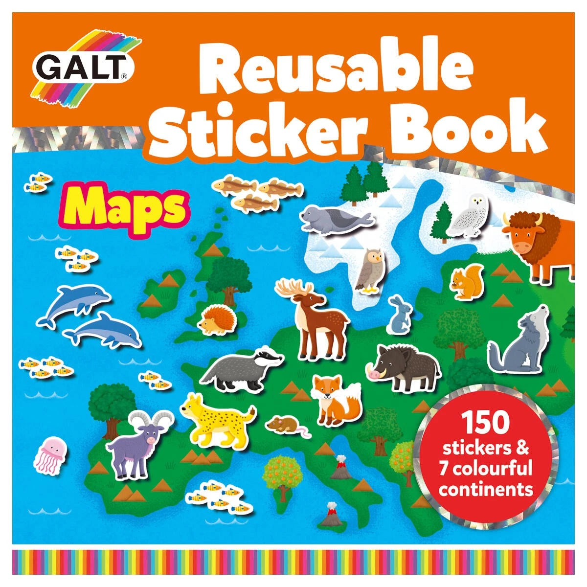Galt Reusable Sticker Book - Maps