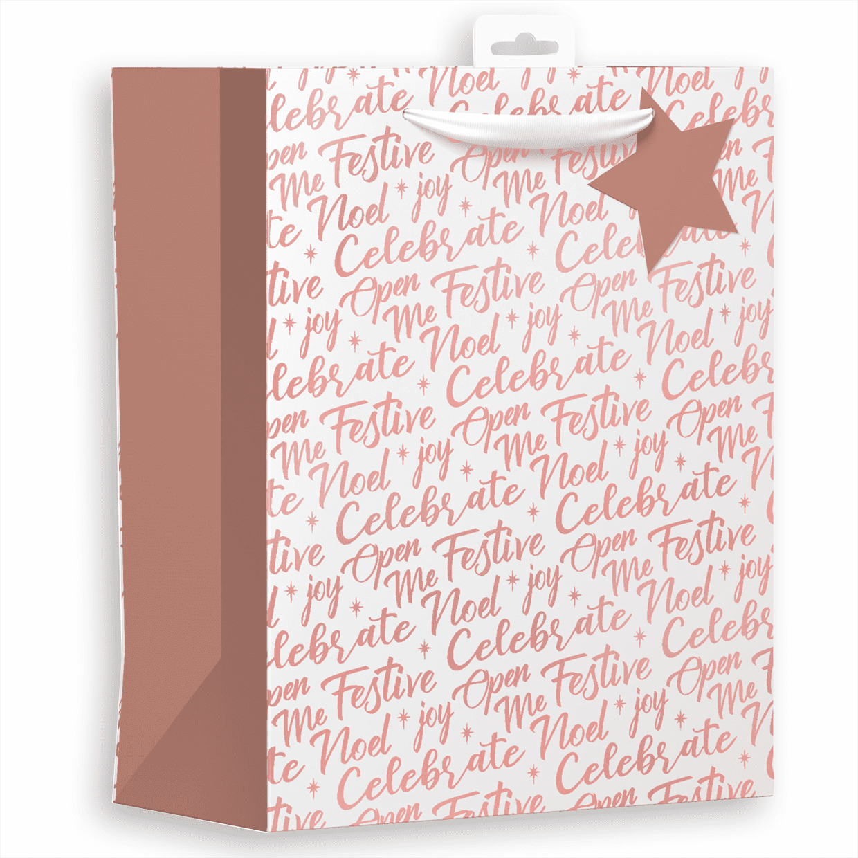 Christmas Gift Bag Big 44 x 32cm Rose Gold Text