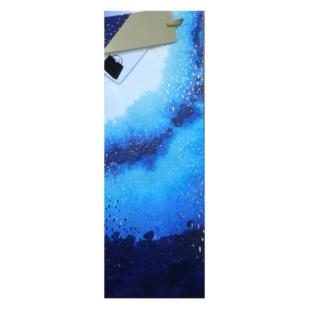 Giftmaker Gift Bottle Bag Blue 36 x 13cm