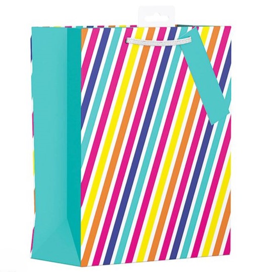 Giftmaker Gift Bag Rainbow Strips 26 x 21.5cm