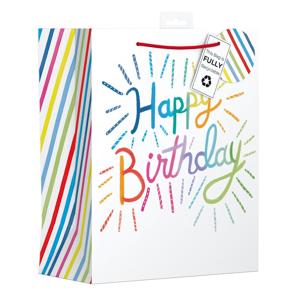 Giftmaker Gift Bag Colourful Happy Birthday Medium 33 x 26.5cm