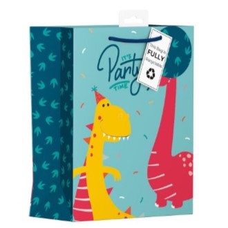 Giftmaker Gift Bag Dinosaur Small 26.5 x 21.5cm