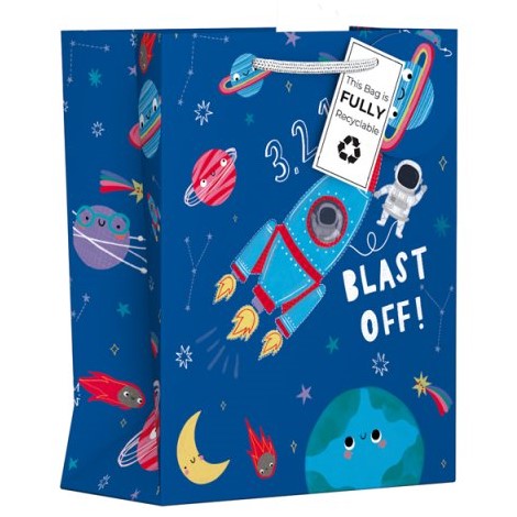 Giftmaker Gift Bag Blue Space Small 26 x 21.5cm