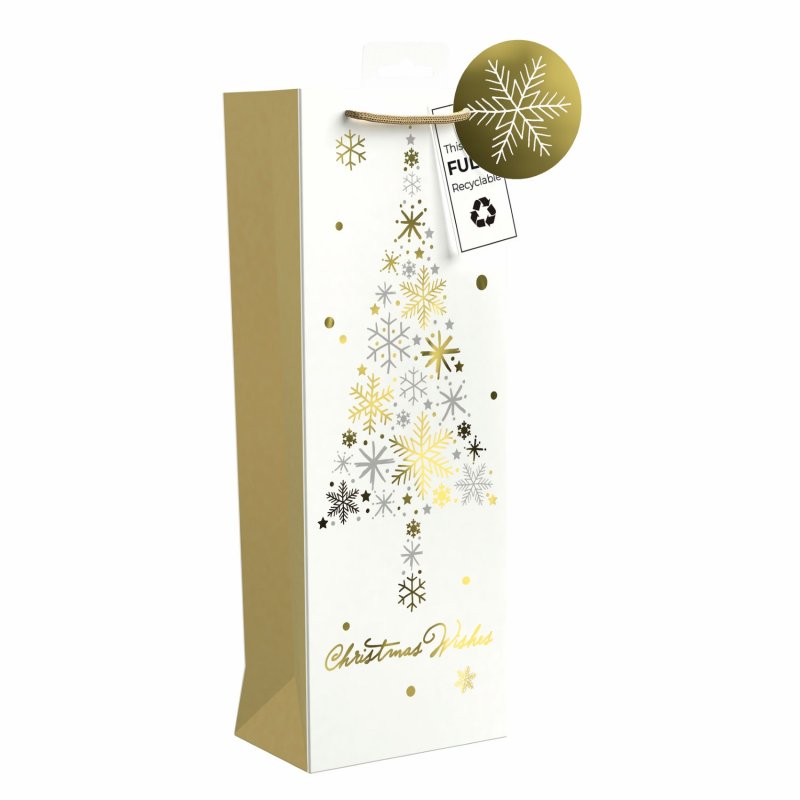 Giftmaker Christmas Bottle Bag 35 x 12cm - Luxury Tree