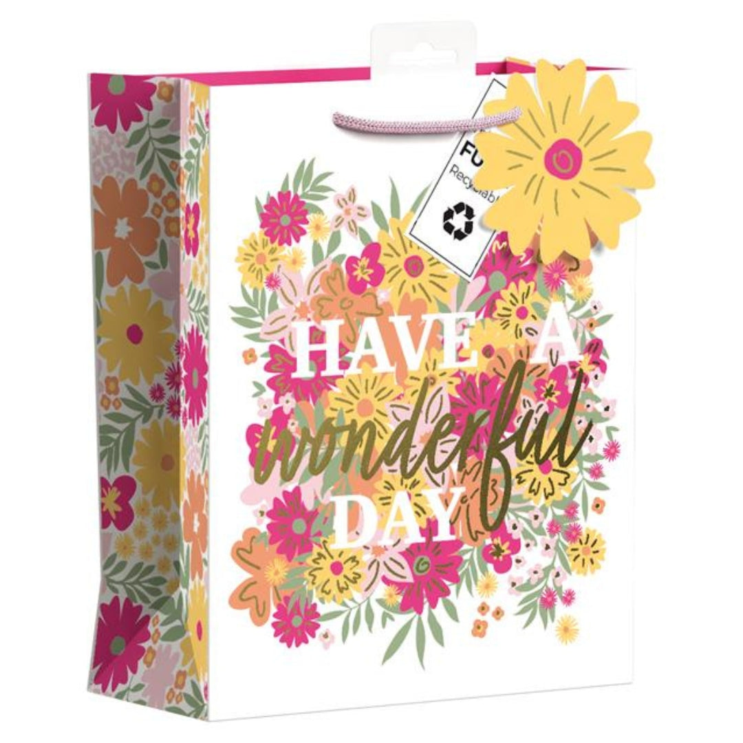 Giftmaker Gift Bag Small 26.5 x 21.5cm - Have A Wonderful Day