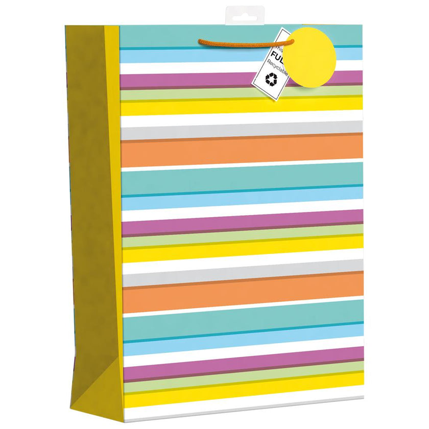 Giftmaker Gift Bag Small 26.5 x 21.5cm - Multicolour Stripes