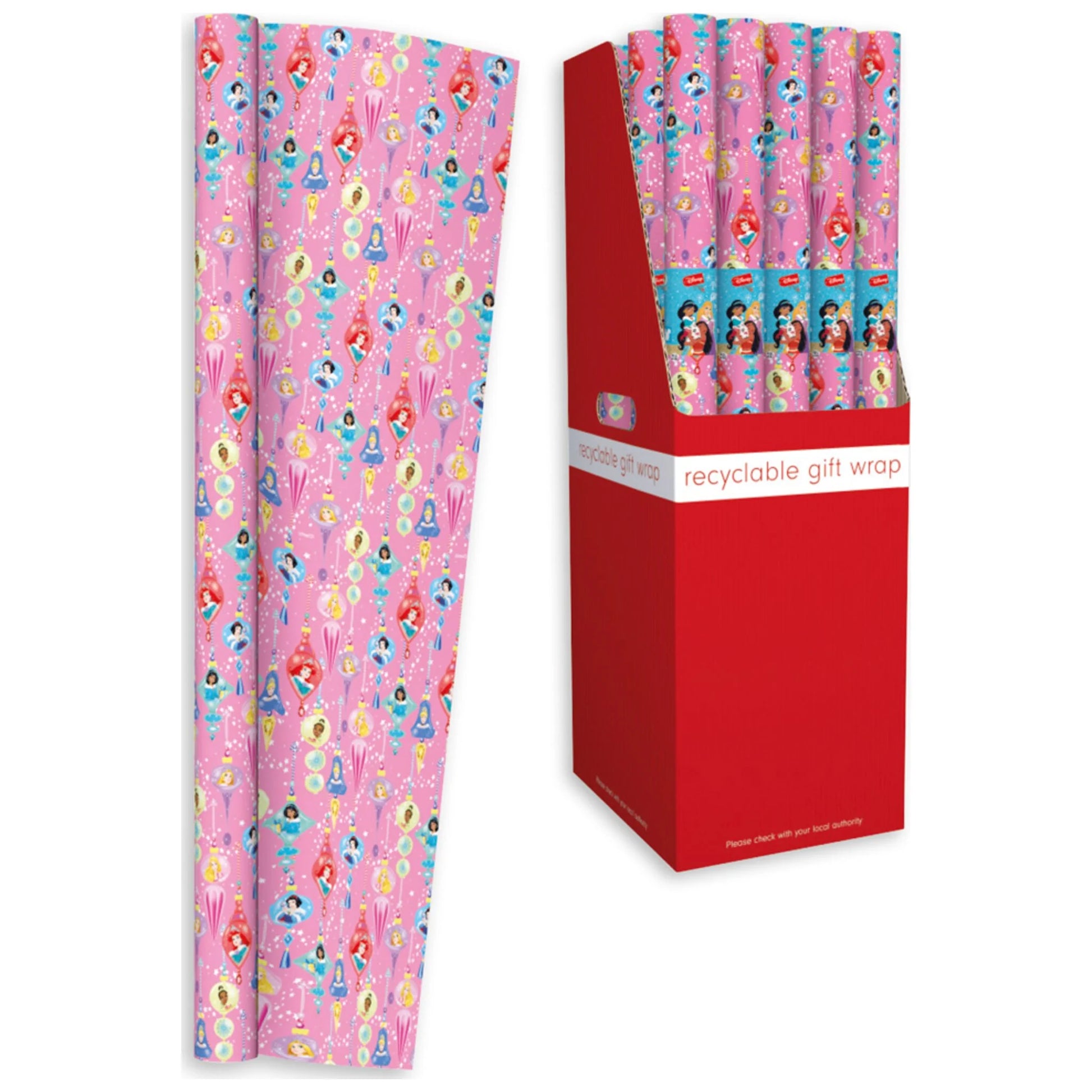 Disney Christmas Wrapping Paper Roll 0.69 x 2m - Princess