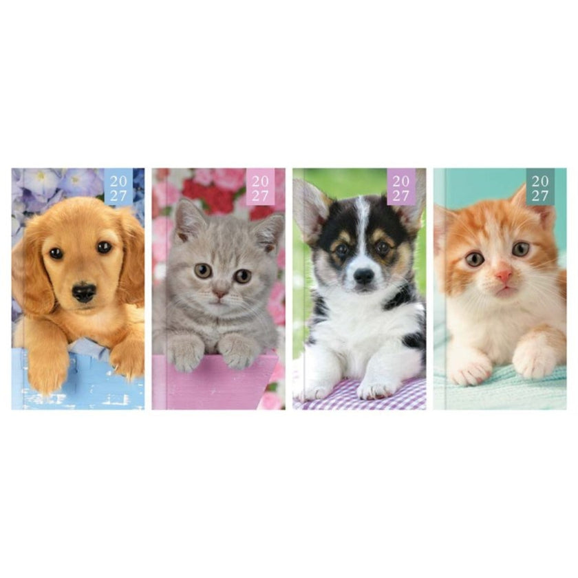 Slim Tallon Diary Week To View - 2027 - Kitten & Puppy x 1pc Assortment