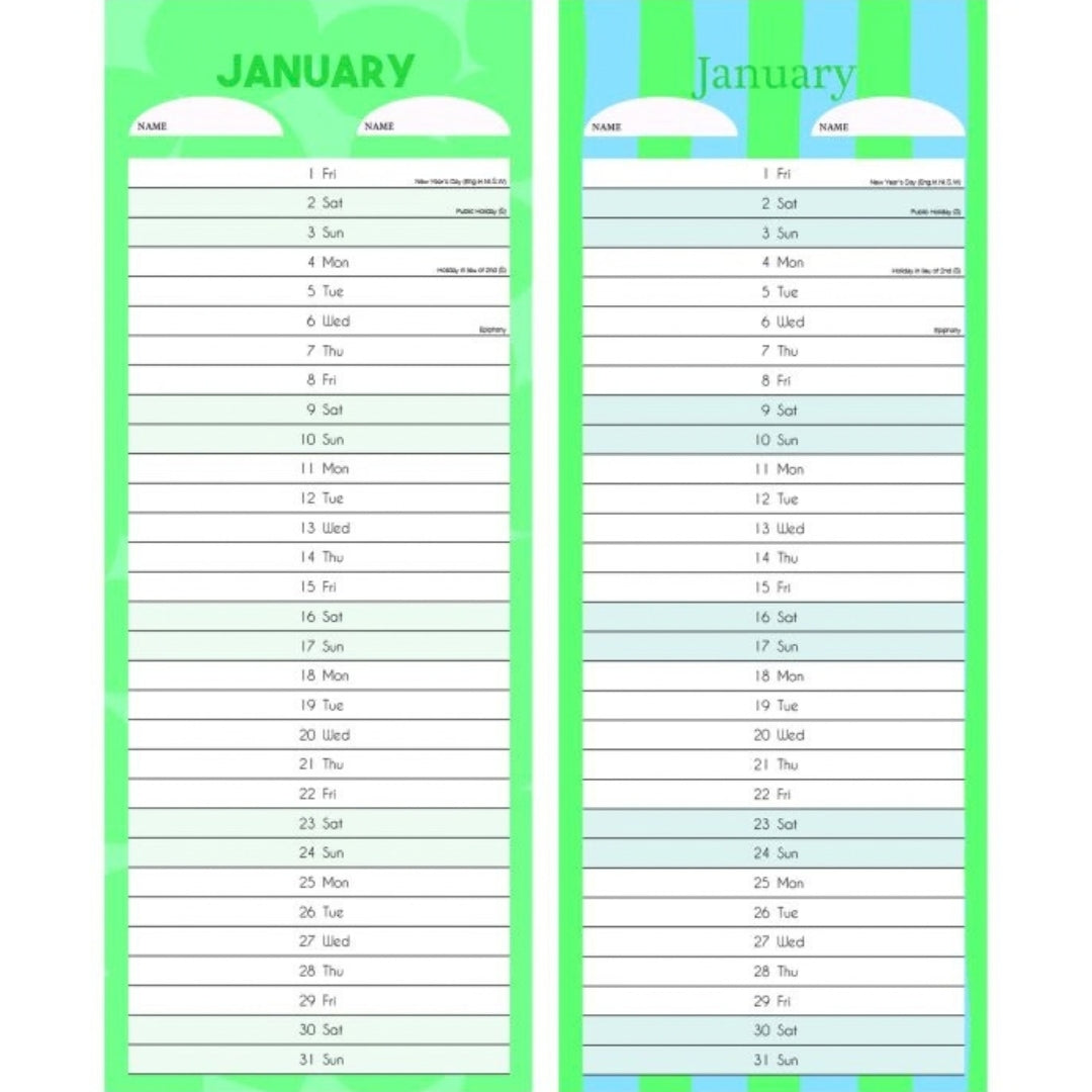 Super Slim Tallon Calendar - 2027 - Two Column x 1pc Assortment