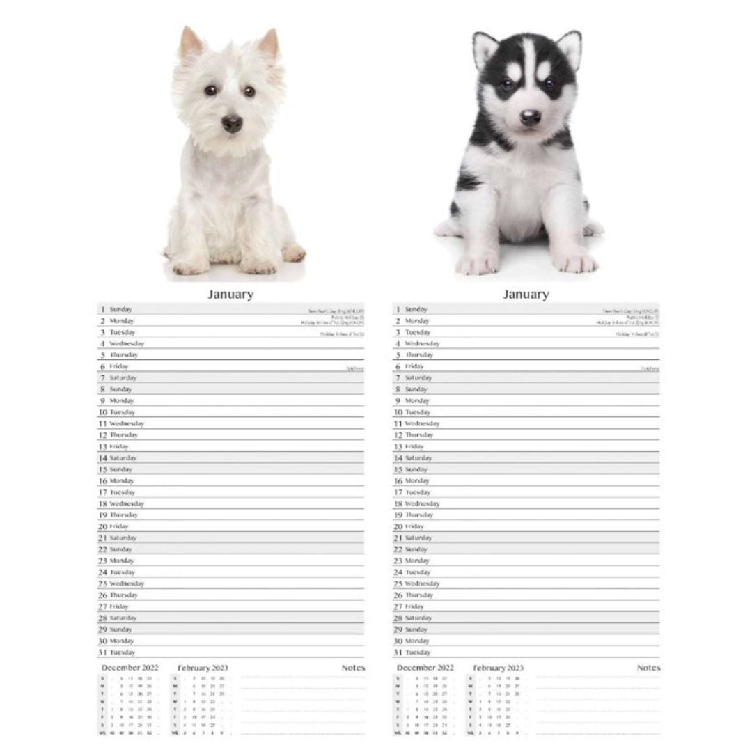 2025 Tallon Super Slim Calendar x 1pc Assortment - Dogs & Puppies