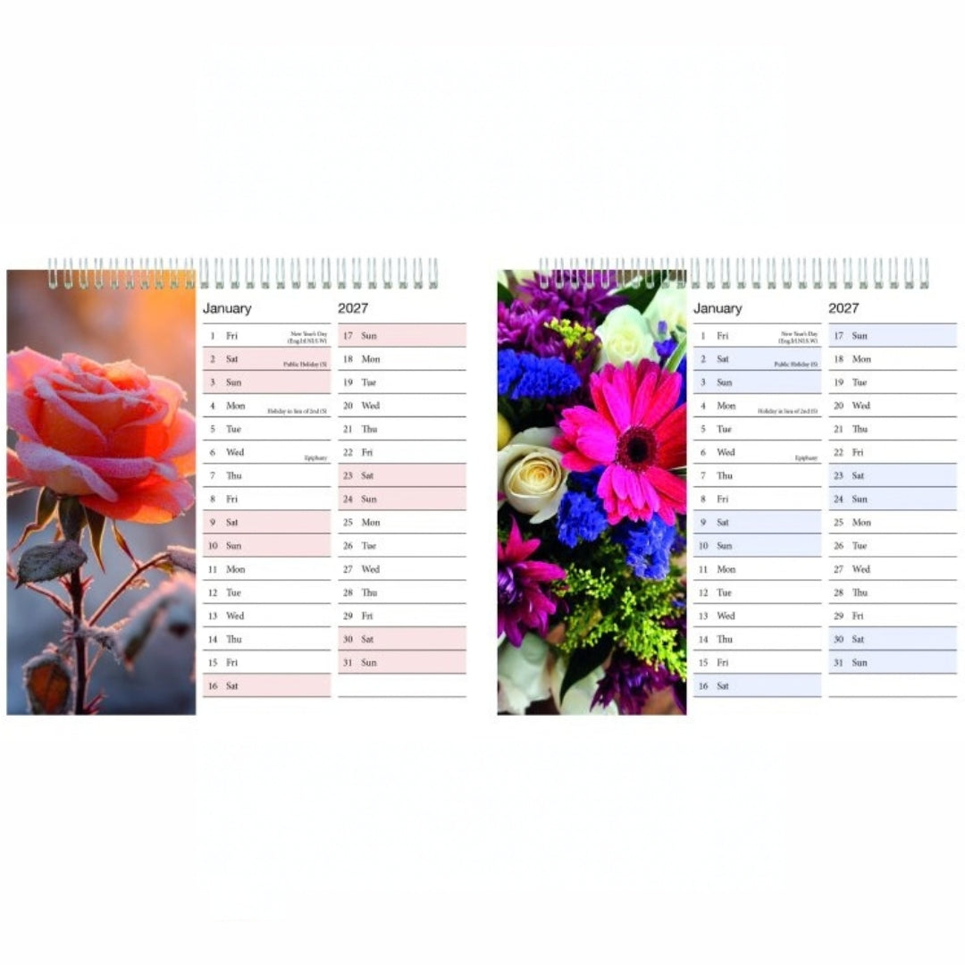 Tallon Desk Calendar - 2027 - Bouquets & Flowers x 1pc Assortment