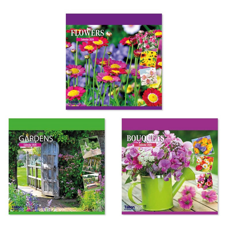 Tallon Calendar Square 2026 - Bouquets, Flowers & Gardens x 1pc Assortment