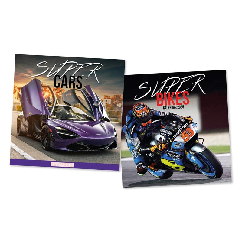 Tallon Calendar Square 2026 - Super Bikes & Fast Cars x 1pc Assortment
