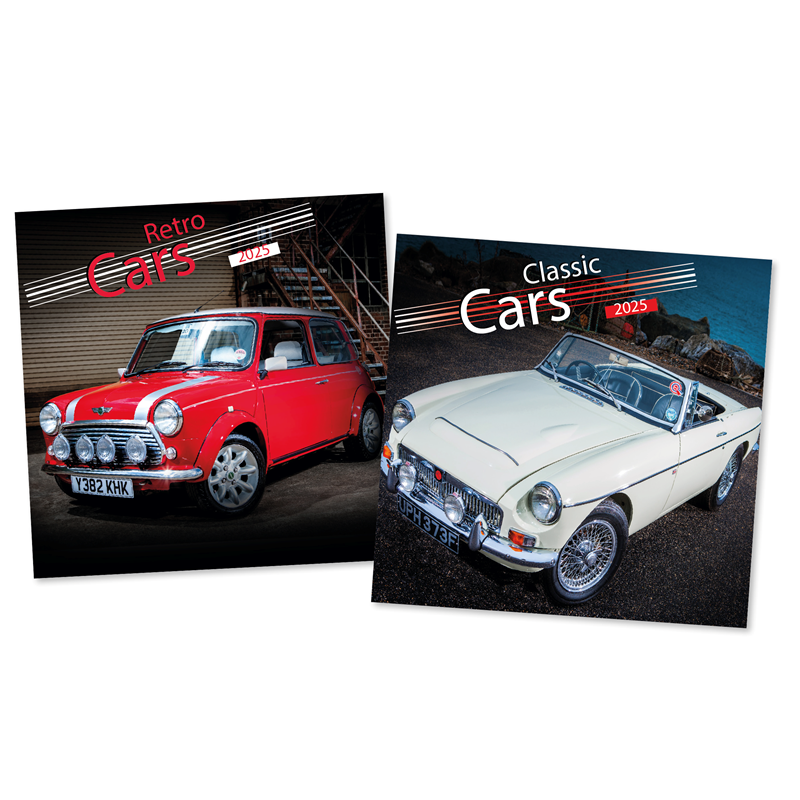 2025 Tallon Square Calendar x 1pc Assortment - Retro Cars & Classic Ca