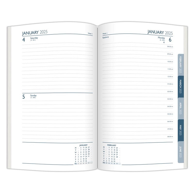 A5 2025 Tallon Day A Page Diary x 1pc Assortment - Tropical Step Index