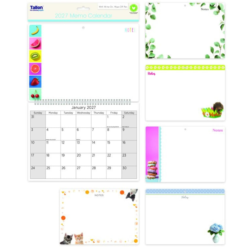 Tallon Memo Calendar & Pen - 2027 x 1pc Assortment
