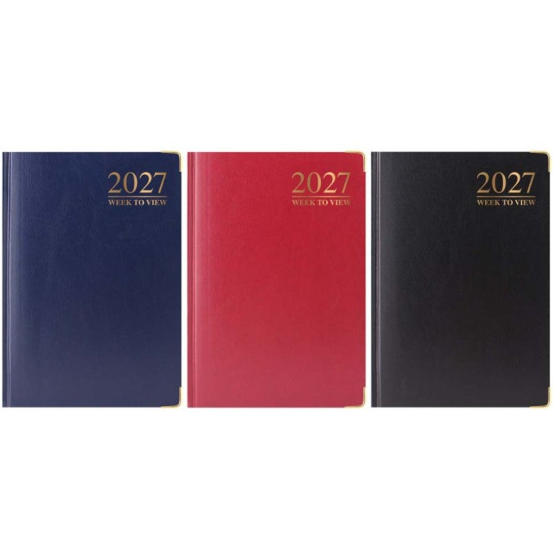 A5 Tallon Diary Week To View - 2027 - Padded Casebound Gilt x 1pc Assortment