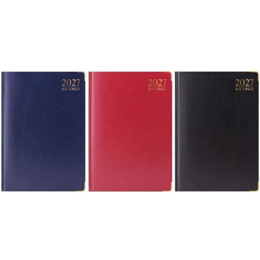 A4 Tallon Diary Day A Page - 2027 - Padded Casebound Gilt x 1pc Assortment