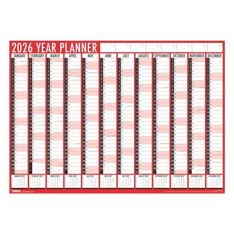 Tallon Full Year Wall-Planner 2026