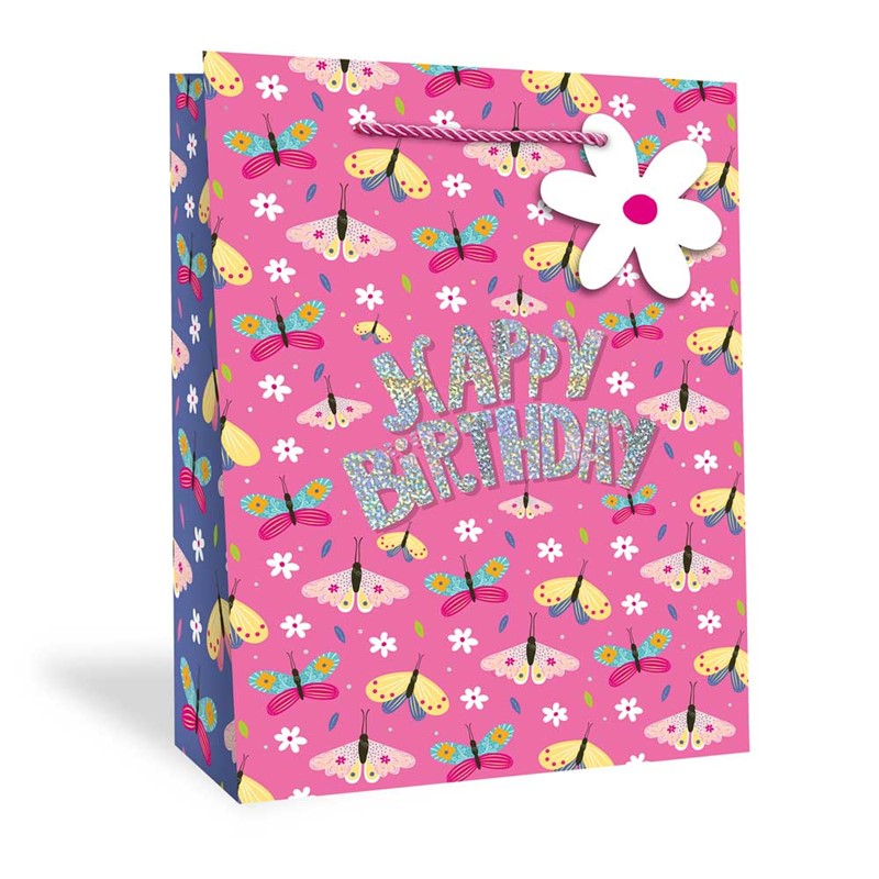 Tallon Gift Bag Large 44 x 32cm - Girls Butterflies