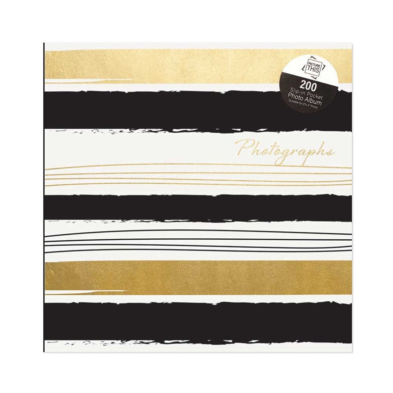 Tallon Photo Album  200 Slip-In Pocket 10 x 15cm Memo Stripe