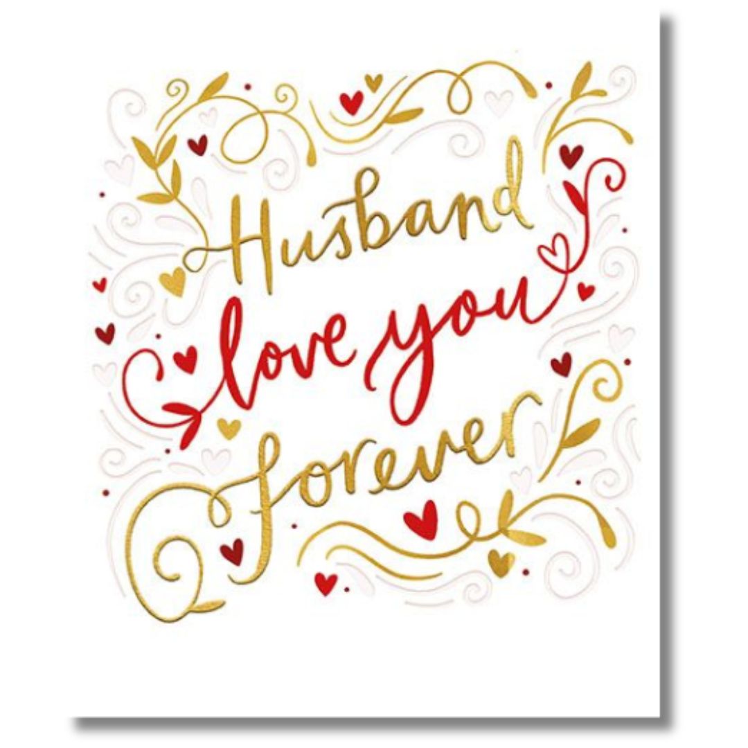 Paper Rose Husband Love You Forever - Greeting Card