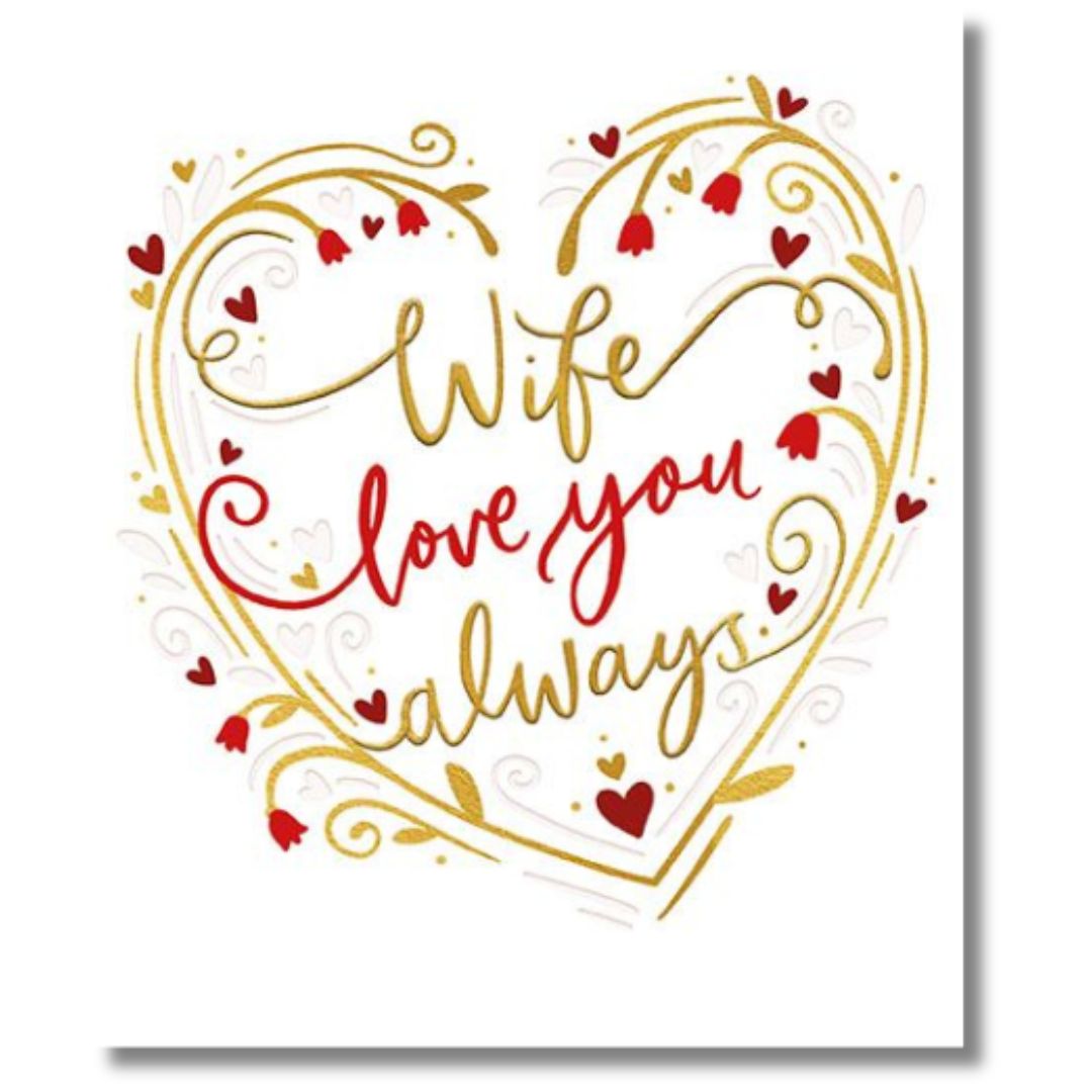 Paper Rose Wife Love You Always - Greeting Card