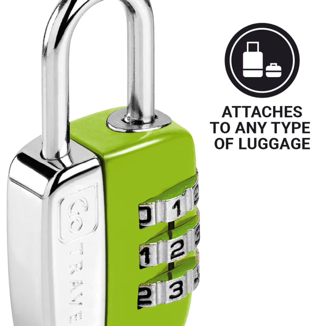 Go Travel - Mini Combi Twin Padlocks A Pack Of 2pcs - Yellow/Green