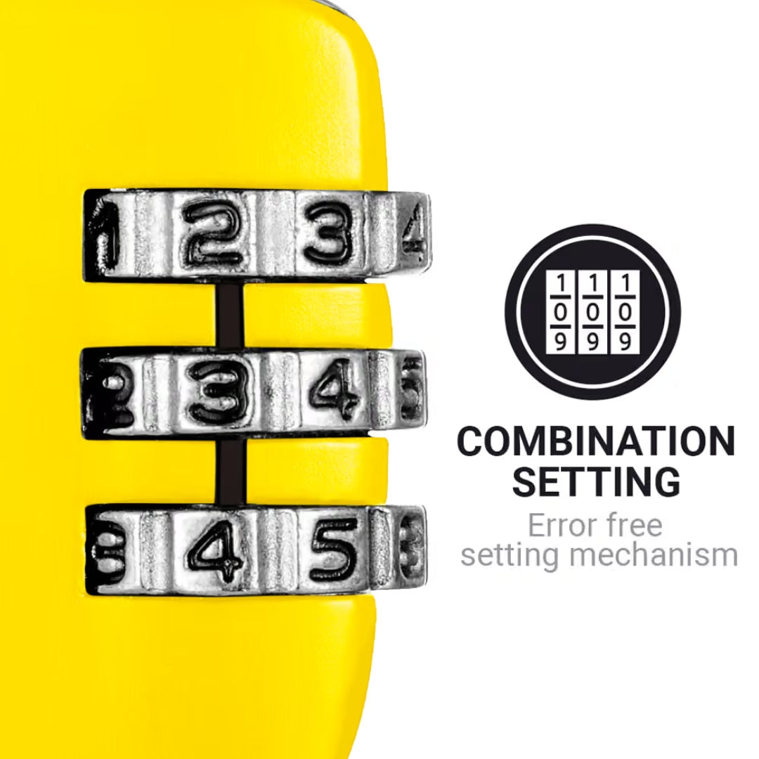 Go Travel - Mini Combi Twin Padlocks A Pack Of 2pcs - Yellow/Green
