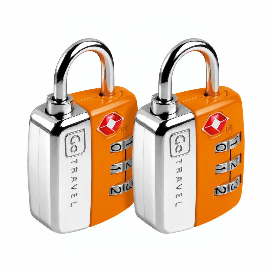 Go Travel - Combi Twin Padlocks A Pack Of 2pcs - Orange