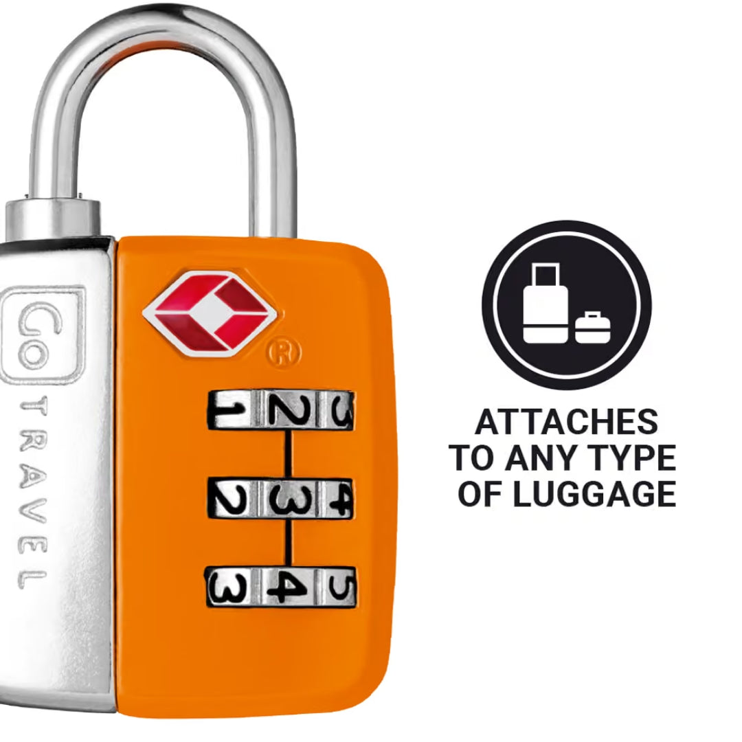 Go Travel - Combi Twin Padlocks A Pack Of 2pcs - Orange