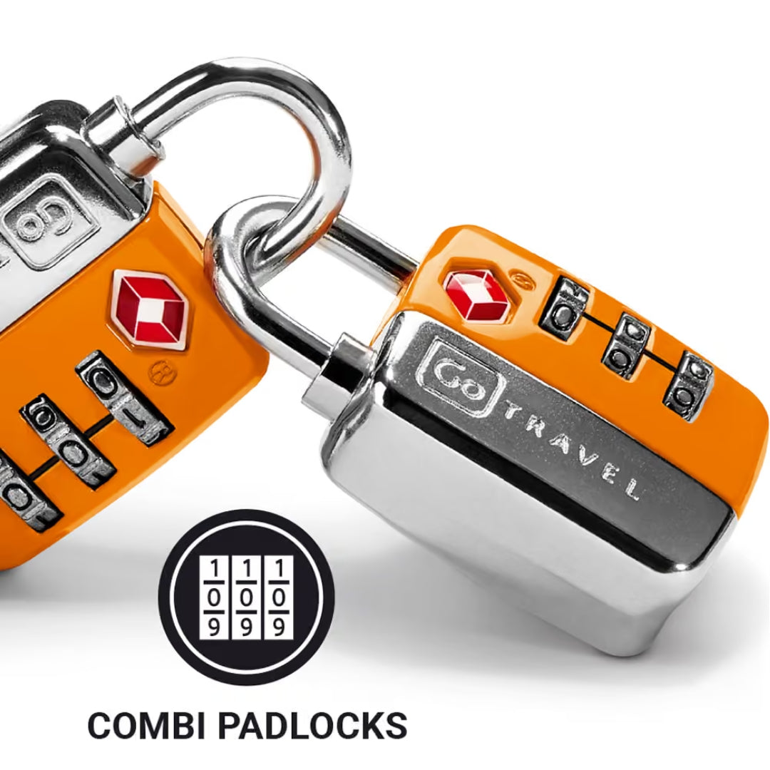 Go Travel - Combi Twin Padlocks A Pack Of 2pcs - Orange
