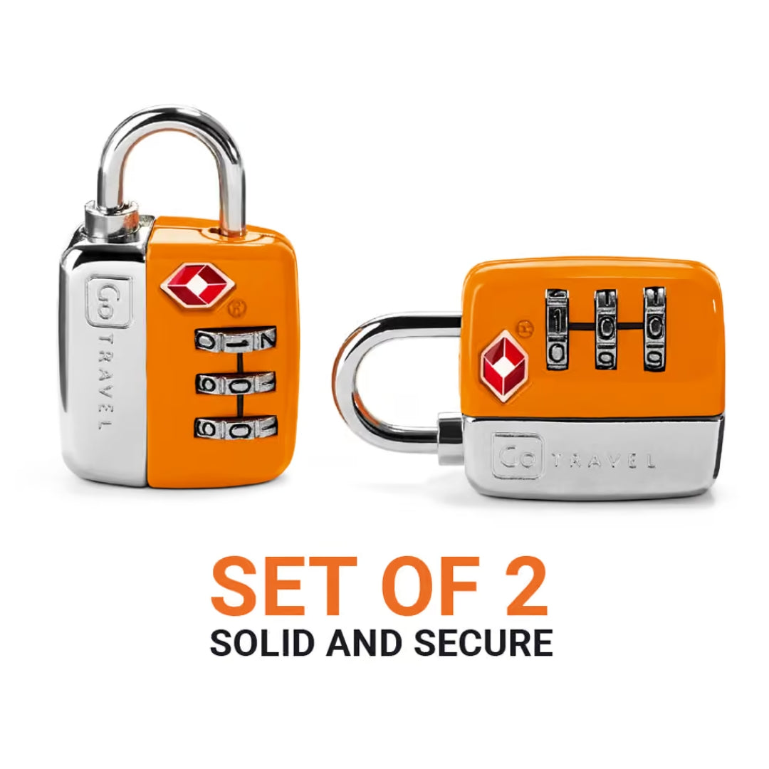 Go Travel - Combi Twin Padlocks A Pack Of 2pcs - Orange