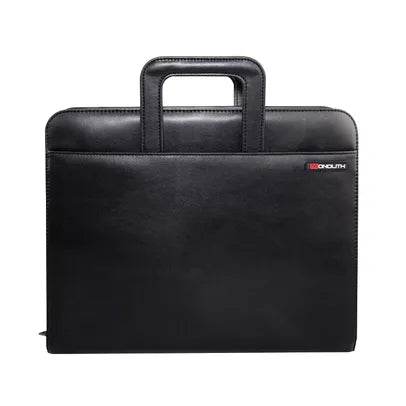 Monolith A4 Black Drop Handle Faux Leather Ring Binder