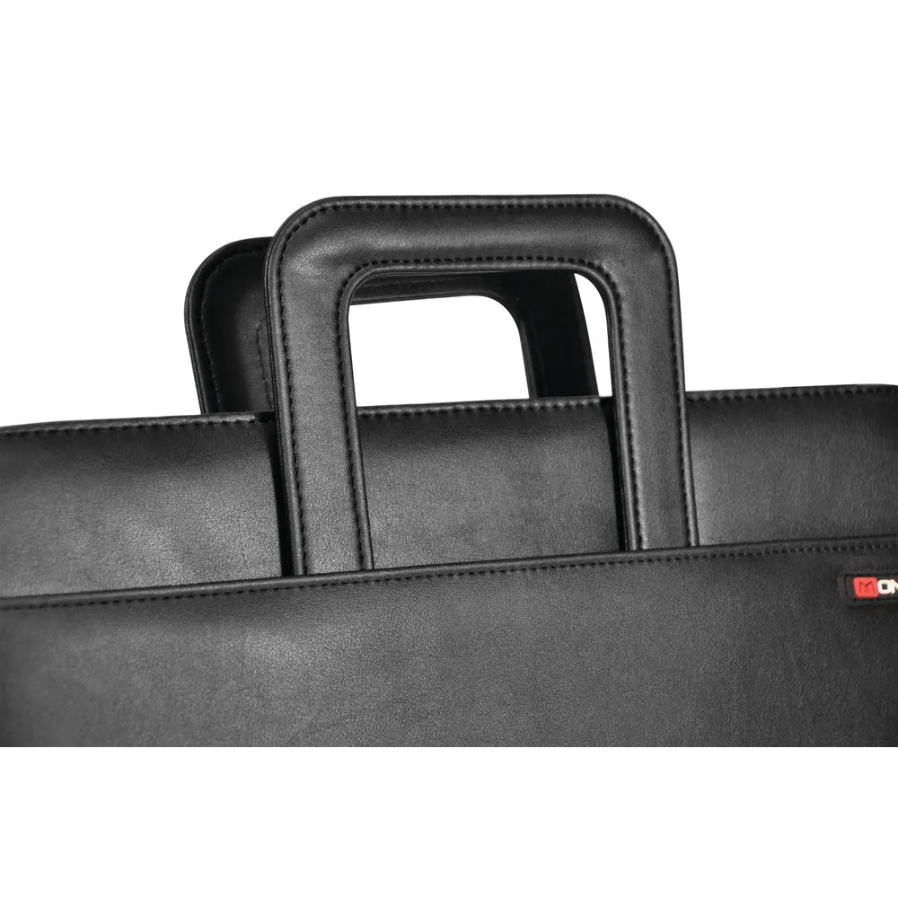 Monolith A4 Black Drop Handle Faux Leather Ring Binder